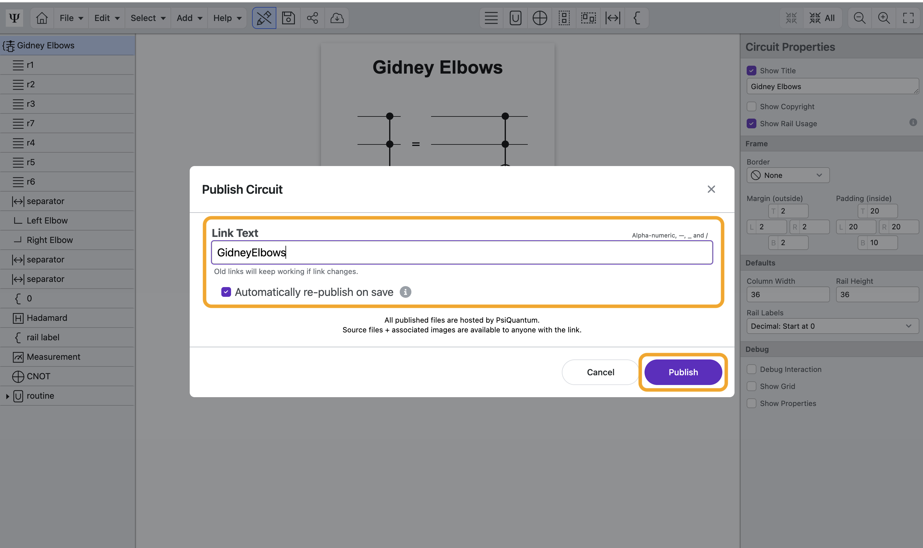 Set Publish Details
