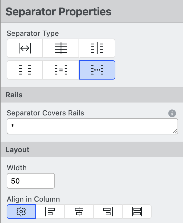 Separator Properties